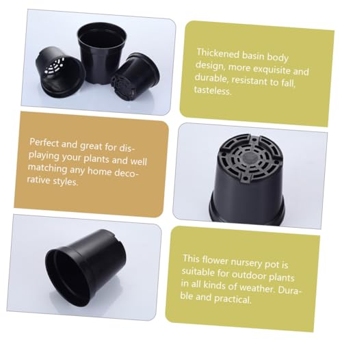 20pcs Plastic Plant Nursery Pots for Seedling Propagation, Sturdy Gardening Containers, Medium Size Plastic Flower Pots for Indoor and Outdoor Use - view 6