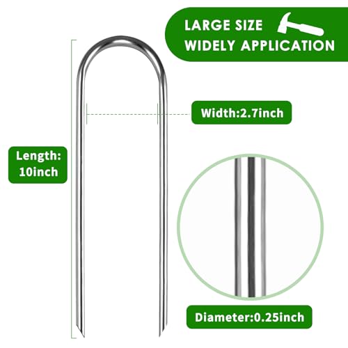 Trampoline Stakes High Wind Ground Stakes, Heavy Duty Trampoline Anchors Tent Stakes, Galvanized Steel Wind Stakes Fence Stakes for Trampoline Fence (Silver 8pcs 10inch) - view 2