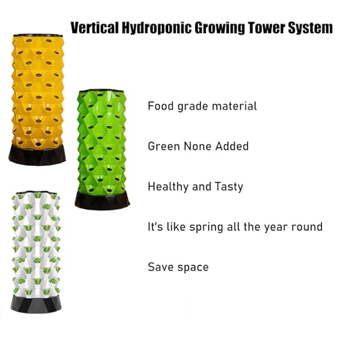 Hydroponic Growing System Kit - Vertical Garden Planter Tower with 64 Holes, Adjustable Hydroponics Setup for Efficient Indoor Plant Growth & Home Gardening - view 2