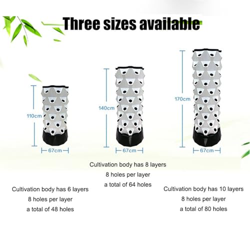Hydroponic Growing System Kit - Vertical Garden Planter Tower with 64 Holes, Adjustable Hydroponics Setup for Efficient Indoor Plant Growth & Home Gardening - view 3