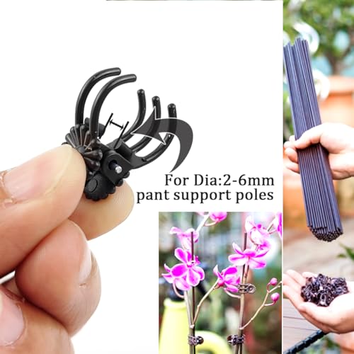 400PCS Plant Clips, Orchid Clips Plant Orchid Support Clips Flower and Vine Clips for Supporting Stems Vines Grow Upright Dark Brown - view 3