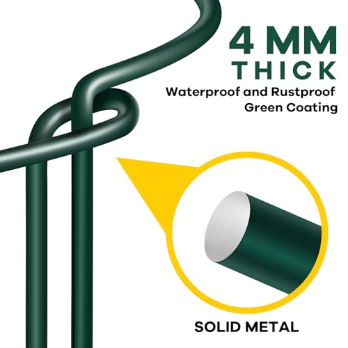 12 Pack Plant Support Stakes, 10" Wide x 16" High Half Round Metal Peony Cages and Support, Green Garden Plant Stake Plant Support Ring Border for Peony Tomato, Hydrangea, Flower Indoor Outdoor - view 4