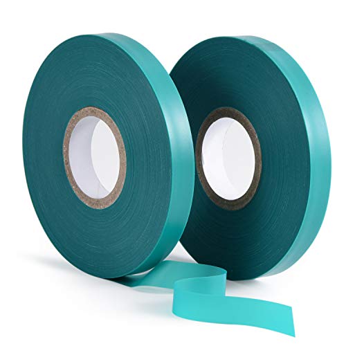 2 Pcs 150 Feet x 1/2" Wide Stretch Tie Tape Green Plant Garden Tie, Garden Vinyl Stake for Branches, Climbing Planters, Flowers