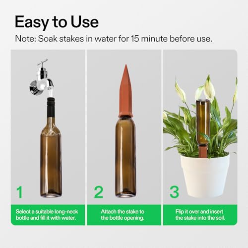 6Pcs Self-Watering Spikes, Hexagonal Terracotta Watering Stakes - view 5