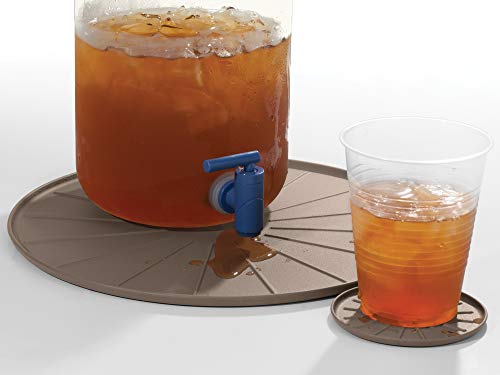 12" Coasters for Home Surfaces, Anti-Skid, No-Slip knibs - Set of 4, Tan - (8A12CSTTN) - view 5