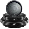 9 Pack Black Plant Pot Saucers, 8 10 12 Inch Heavy Duty PP Trays