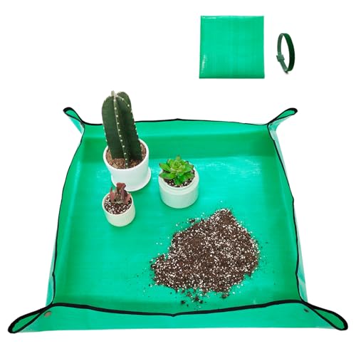 Potting Mat for Indoor Plant Transplanting, 29.5" X29.5" Waterproof Repotting Mat, Foldable Soil Change Mat Gardening Planting Mat - Gifts for Plant Lovers