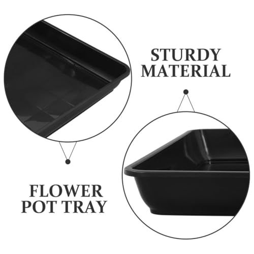 6pcs Square Plant Pot Saucer Black Plastic Drip Tray for Balcony Gardening - view 3