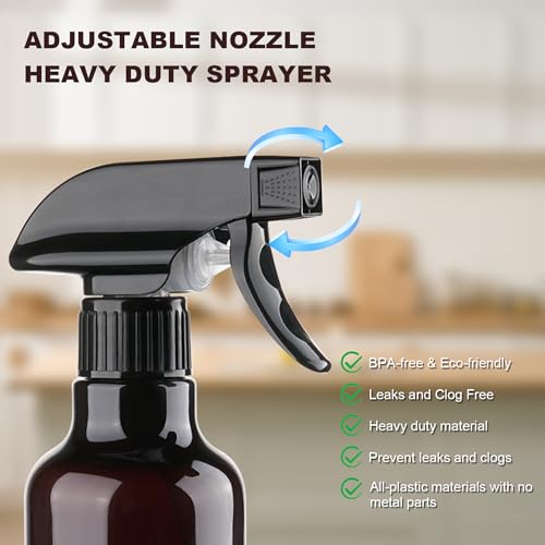 12oz/350ml Plastic Spray Bottles 1 Pack, Adjustable Mist/Stream - view 2