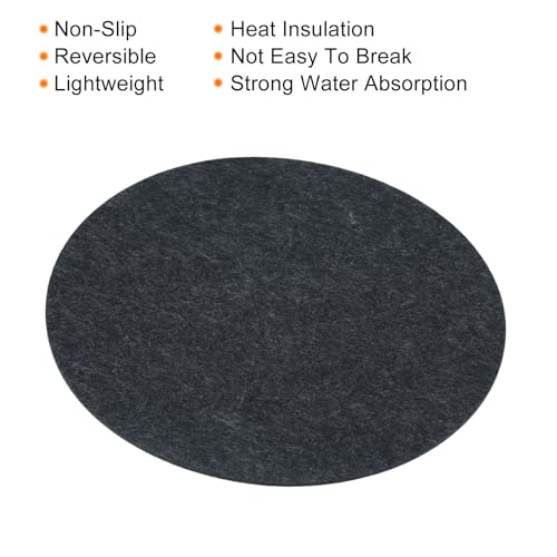 Plant Coasters 10 Inch Reversible Absorbent Waterproof Round Felt Pad Mat, Grey 3 In1 Set - view 4
