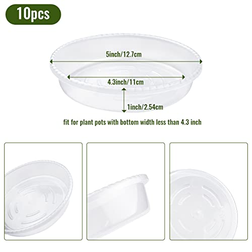 10 Pack Clear Plastic Plant Saucer, Durable Plant Trays Flower Plant - view 4