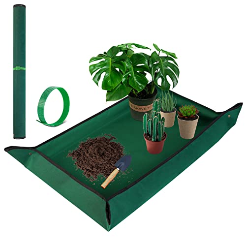 Extra Large Repotting Mat for Indoor Plant Transplanting and Mess Control, 43" X 29" Thickened Waterproof, Foldable and Easy to Clean, Suitable for Succulent Plants, Green
