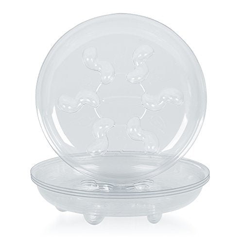 5 Pieces of 12 inch, Clear Thick Plastic Heavy Duty Sturdy Plant Saucer Drip Trays for pots (12")