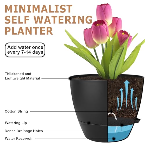 7/7.5/8/9/10 Inch Self Watering Pots for Indoor/Outdoor Plants - view 4