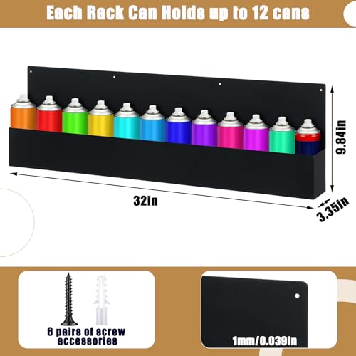 2 Pack Spray Can Holder Rack Organizer Wall Mount - view 2