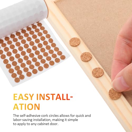 2000Pcs Self Adhesive Felt Furniture Pads, 3/8 Inch Cabinet Door Bumper Cabinet Door Protector Felt Pads Furniture Sticker Cork Round Bulk 0.05" Thick for Coaster Plants Crafts Drawer Table Kitchen - view 5
