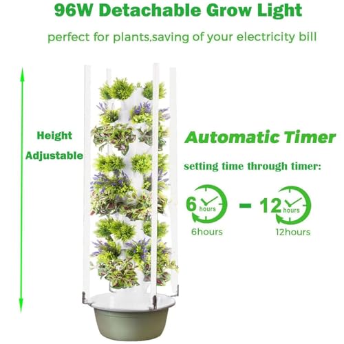 Vertical Hydroponic Growing System - 20-36 Holes Hydroponics Tower Kit, 9-Layer Indoor Garden Setup for Efficient Plant Growth & Space-Saving Home Gardening - view 3