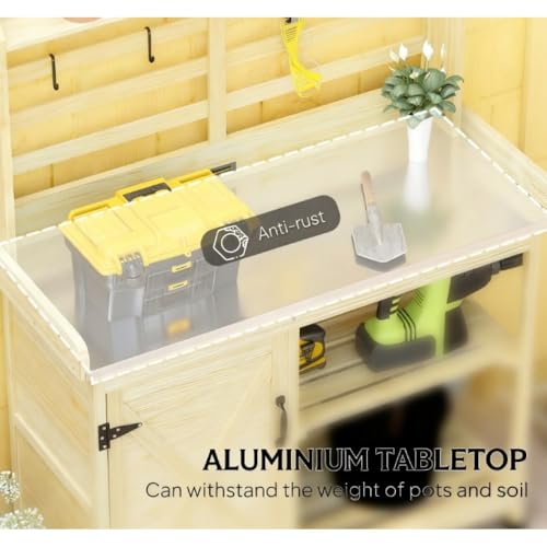 Wooden Potting Bench Garden Workstation for Outdoor Planting Tasks - view 5