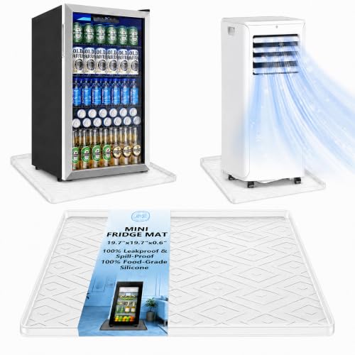 19.7"x19.7"x0.6" Silicone Refrigerator Drip Tray Appliance Mat
