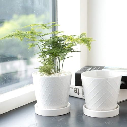 5in Ceramic Flower Pots Set of 4 Plant Pot with Drainage Hole - view 3