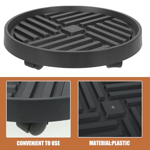 Plastic Plant Pot Saucers with Hidden Wheels, Movable Planter Holder - view 6