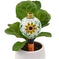 Mosaic Plant Watering Globe with Terracotta Spike,Self-Watering Irrigation for Potted Plants,Sunflower-Inspired Mosaic with Solar Accent Light, Indoor & Outdoor Décor, 17oz