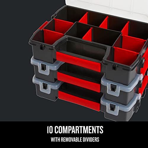 Storage Organizer, Small Parts Organizer, 3-Packs with 10-Compartments, Lid Includes Secure Latch (CMST60964M) - view 5