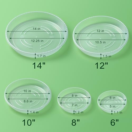Plant Saucer Tray, 6 Pack 10 Inch Plastic Plant Saucers for Indoor Outdoor - view 7