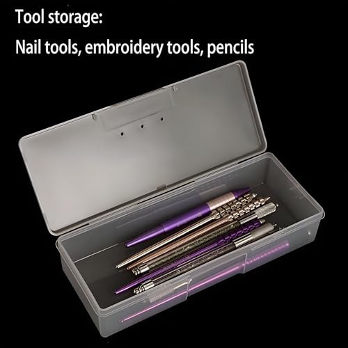 6-Pack Nail Storage Organizer with Breathable Lid, 7.5" x 3" x 1.5" Pink Blue Clear Plastic Box Case, Small Nail Tool Organizer Case for Nail Files, Makeup Brushes, Combs, Press on Nails - view 5