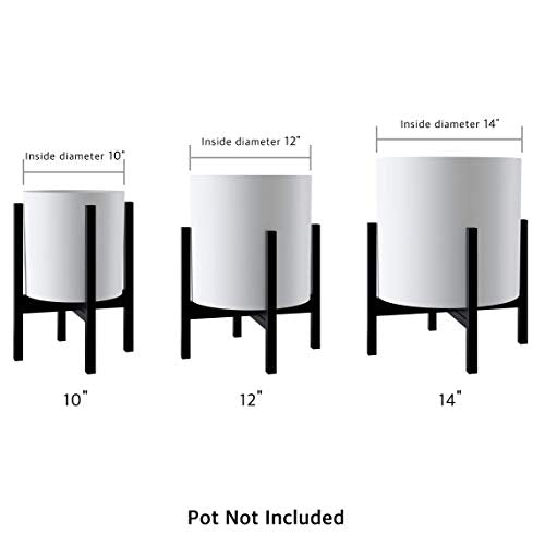 Mid Century Plant Stand Indoor Outdoor(Plant Pot Not Included), Holds Planters with a Maximum Width of 14 Inch, Metal Planter Stand, Potted Plant Holder, Black - Width Not Adjustable - view 4