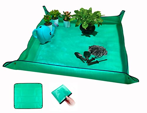 39.4" x 39.4" Large Plant Repotting Mat for Indoor Plants, Portable and Foldable Gardening mat, Waterproof Transplanting Potting Mat in Garde