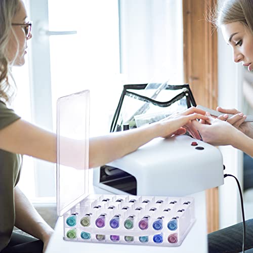 2 Pieces Double Side Universal Clear Nail Polish Organizer Box Nail Tools Holder Case for 48 Bottles with 8 Adjustable Dividers - view 6
