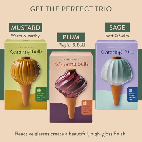 Terracotta Self-Watering Bulbs, 10oz-Plum, Sage & Mustard-3Pk - view 6