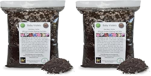 African Violet Plant Potting Soil Mix Peat Moss & Perlite (½ Gallon / 2 quarts) (Pack of 2)
