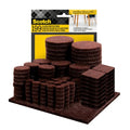 Felt Pads 199 PCS Brown, Felt Furniture Pads for Protecting Hardwood Floors, Round, Assorted Sizes Value Pack, Self-Stick Design, Protecting from Nicks, dents and Scratches (FP847-199NA)