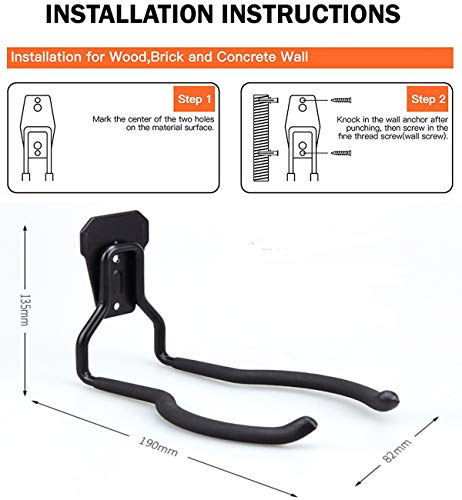 2Pcs Garden Power Tool Hanger, String Trimmer Hangers, Weed Eater Wall Mount, Weedeater Rack, Leaf Blower Holder, Chainsaw Hanging Hooks, Perfect for Garage Tool Organizers and Storage, No Trimmers - view 5