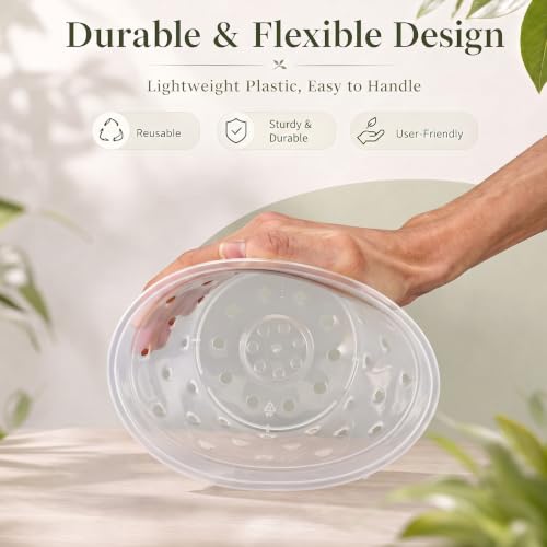 7/6/5/4 Inch Orchid Pots, 8 pack Clear Orchid Pot with Hole and Saucer - view 2