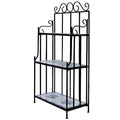 3-Tier Plant Stand Display Rack, Mosaic Pattern Ceramic Tile Shelf with Iron Frame for Garden, Patio, Balcony, 22.8 x 11.8 x 45.3 Inch