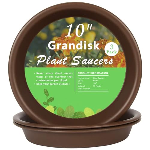 Plant Saucer 12 inch, Heavy Large Planter Durable Thicker Plastic Plant Trays for Indoors and Outdoor, Plant Saucer Drip Trays,Brown (12" - 3 Pack) - view 3