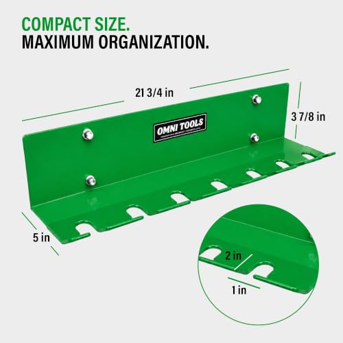 Omni Tool Wall Mounted Paint Spray Gun Holder Holds 7 Guns without Cups or 4 with Cups, Heavy Duty Screw Mount Rack, Stable Scratch-Free Design, Green, 1 Pack 37509 - view 2