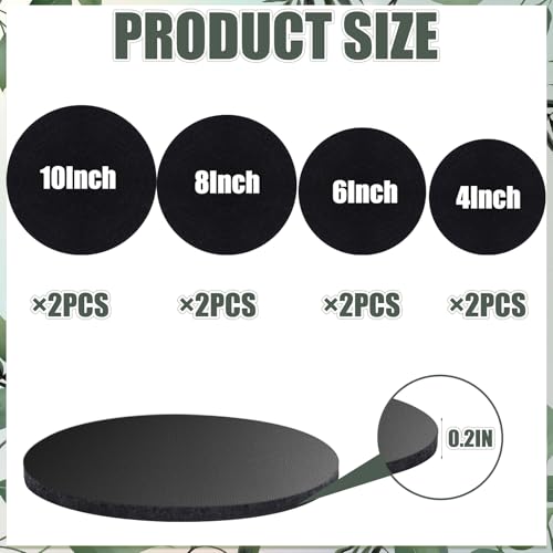 Plant Coaster Mat Reversible(Fabric/Leather),8Pcs Plant Coasters 4 Sizes(4/6/8/10inch) Plant Coasters for House Plants Indoor & Outdoor,Household Products Absorbent/Waterproof(8pcs Set) - view 2