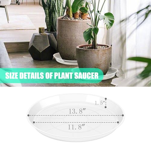 4 Pack Clear Plant Saucer 4 6 8 10 12 14 16 18 20 22 Inch Plant Trays for Pots, Plastic Extra Large Planter Saucers for Outdoors Indoors, Drip Catcher Water Tray for Plants (14 Inch) - view 7