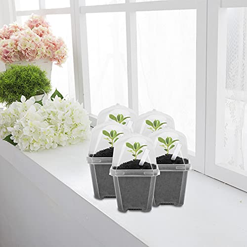 10 Packs Clear Plant Nursery Pot with Humidity Dome, Plastic Gardening Pot - view 6