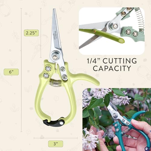 Pruning Shears- Garden Snips-Herb Scissors- Chartreuse 1-Pack - view 4