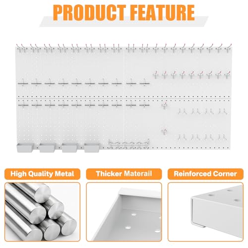 Garage Tools Organizer Boards Kit with Hooks, Grey - view 4