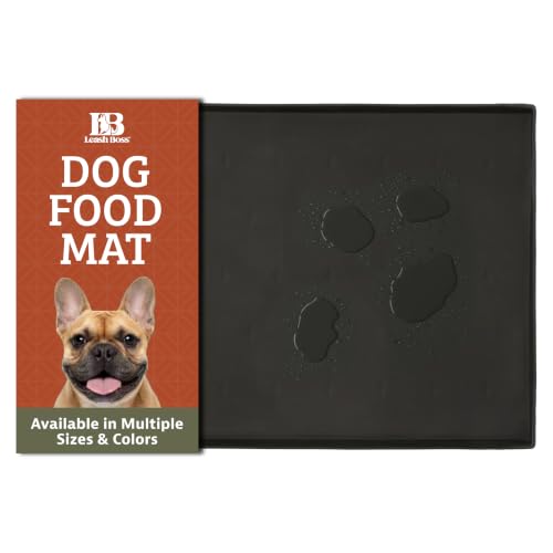 Dog Food Mat 2-Pack, Silicone Pet Feeding Mat, 18 x 11, Black