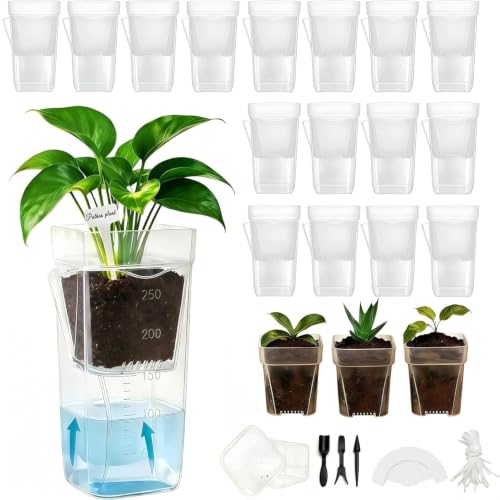 16 Pack Upgrade 2" Small Self Watering Pots for Indoor Plants