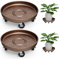 Plant Caddy With Wheels 16" Metal Plant Saucers for Indoors 420 Lb Capacity