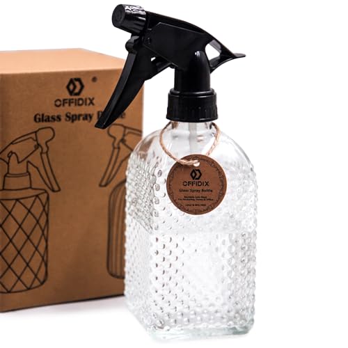 Clear Glass Plant Mister Watering Spray Bottle Adjustable Nozzle 13.5 oz