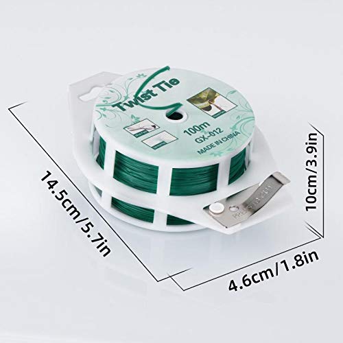 328ft (100m) Twist Ties, Green Garden Plant Ties with Cutter for Gardening and Office Organization, Home - view 2